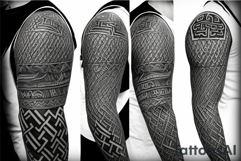 Osberg style rune stone carving leviathan historical viking for an arm sleeve tattoo idea