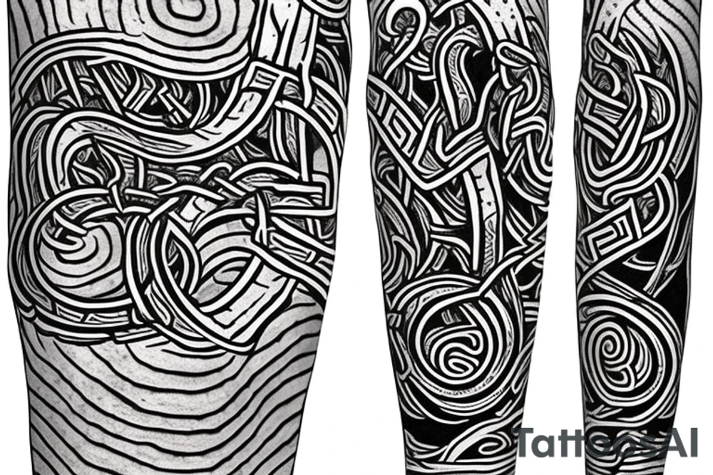 Osberg style rune stone carving jormungandr leviathan historical viking for an arm sleeve tattoo idea