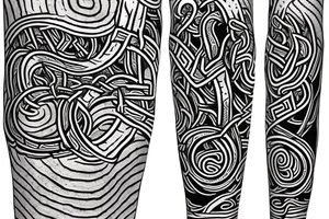 Osberg style rune stone carving jormungandr leviathan historical viking for an arm sleeve tattoo idea