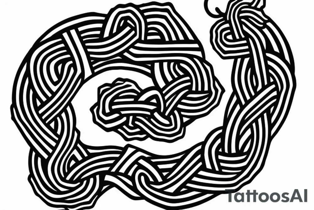 Osberg style rune stone carving of knotted fraying  jormungandr for an arm sleeve tattoo idea