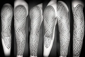 Osberg style rune stone carving of knotted fraying  jormungandr for an arm sleeve tattoo idea