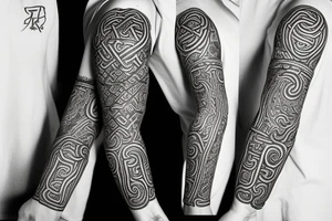 Osberg style rune stone carving of knotted fraying  jormungandr for an arm sleeve tattoo idea