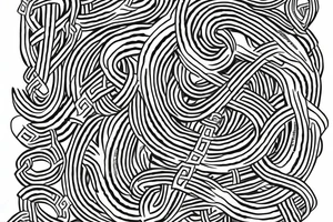 Osberg style rune stone carving of knotted fraying  jormungandr for an arm sleeve tattoo idea