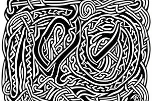 Osberg style Norse rune stone carving of knotted fraying  jormungandr for an arm sleeve tattoo idea