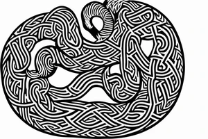 Osberg style Norse rune stone carving of the sea serpent jormungandr Viking ship for an arm sleeve tattoo idea