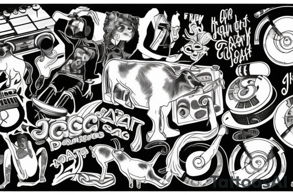 Disc jockey with a goat tattoo idea
