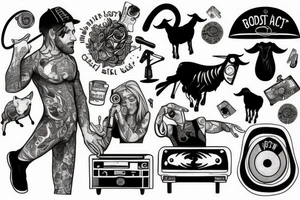Disc jockey with a goat tattoo idea