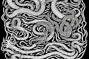 Jormungandr in the style of Jelling, Urnes, and Oseberg to be made into an arm sleeve tattoo idea