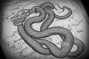 Jormungandr in the style of Jelling, Urnes, and Oseberg to be made into an arm sleeve tattoo idea