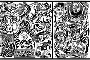 Jelling, Urnes, and Oseberg viking styles  of jormungandr in norse artifacts to be made into an arm sleeve tattoo idea