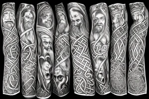 Jelling, Urnes, and Oseberg viking styles  of jormungandr in norse artifacts to be made into an arm sleeve tattoo idea