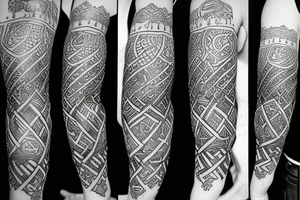 Jelling viking style made into an arm sleeve tattoo idea