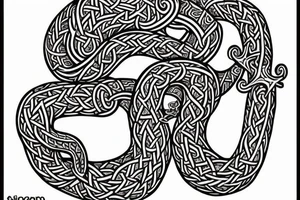 Stave Church in Urnes Archaic Viking style carving of sea serpent head jormungandr made into an arm sleeve tattoo idea