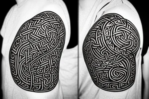 Stave Church in Urnes Archaic Viking style carving of sea serpent head jormungandr/ Rune Stone etching made into an arm sleeve tattoo idea