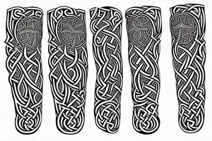 Stave Church in Urnes Archaic Viking style carving of sea serpent head jormungandr/ Rune Stone etching made into an arm sleeve tattoo idea
