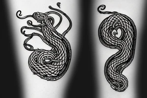 urnes style snake viking arm sleeve tattoo idea