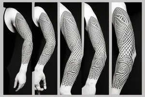 urnes style snake viking arm sleeve tattoo idea