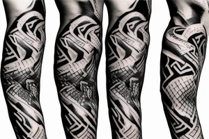 urnes style snake viking arm sleeve tattoo idea