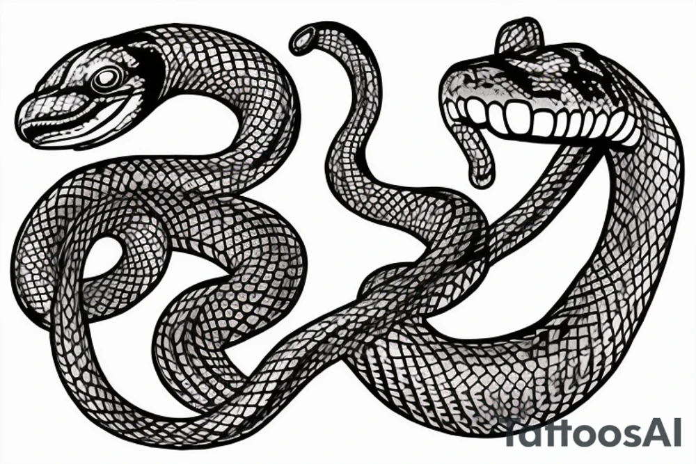 urnes style snake viking arm sleeve tattoo idea
