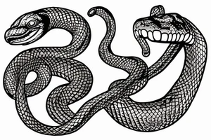 urnes style snake viking arm sleeve tattoo idea