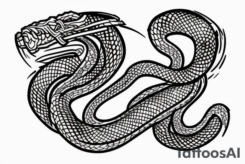 urnes style snake viking arm sleeve tattoo idea