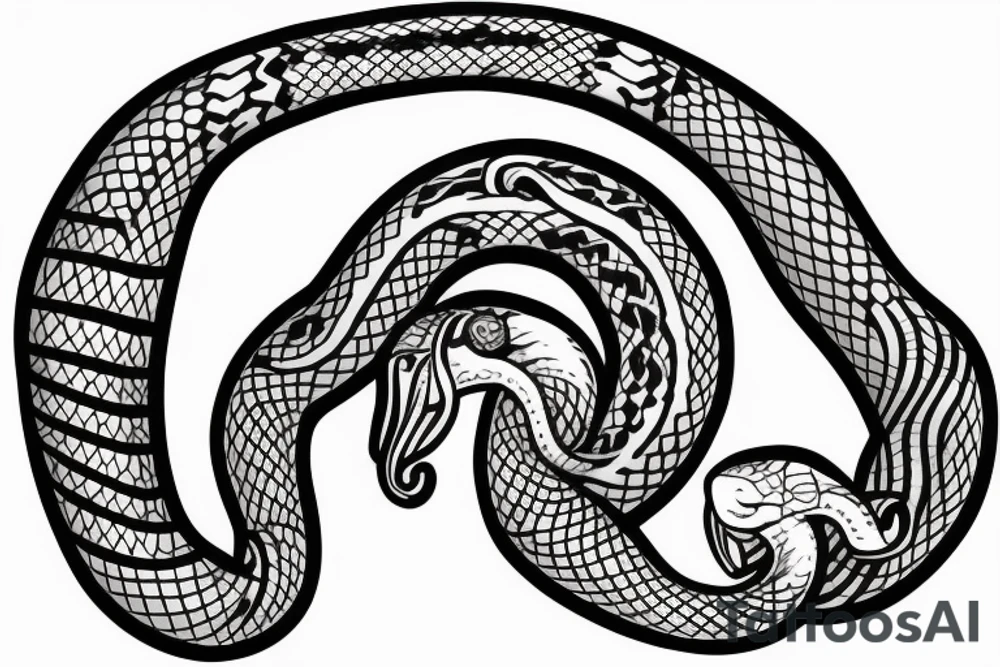 urnes style snake viking arm sleeve tattoo idea