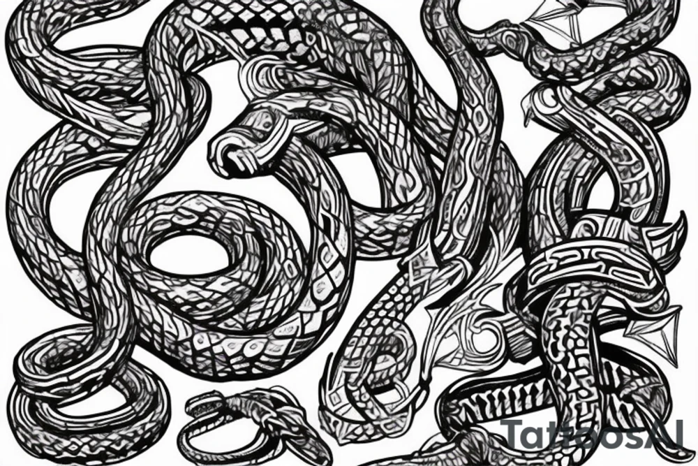 STave church in Urnes Norway 
style snake viking arm sleeve tattoo idea