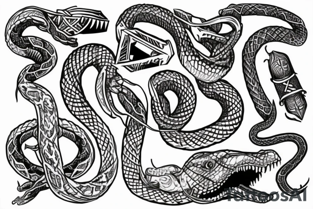 STave church in Urnes Norway 
style snake viking arm sleeve tattoo idea