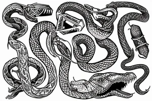 STave church in Urnes Norway 
style snake viking arm sleeve tattoo idea