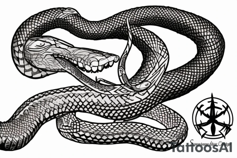STave church in Urnes Norway 
style snake viking arm sleeve tattoo idea