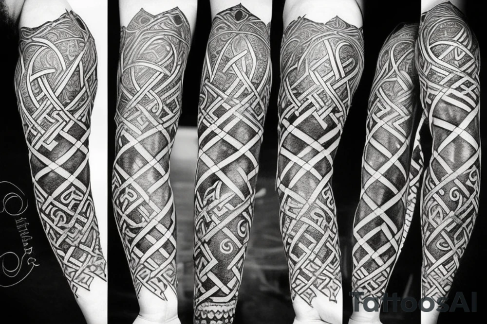 STave church in Urnes Norway 
style snake viking arm sleeve tattoo idea