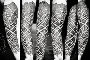 STave church in Urnes Norway 
style snake viking arm sleeve tattoo idea