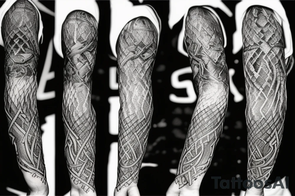 STave church in Urnes Norway 
style snake viking arm sleeve tattoo idea