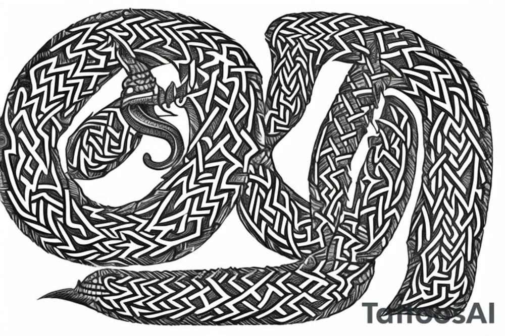 jormangandr archaic carving sleeve
Rune stone carving viking tattoo idea