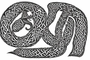 jormangandr archaic carving sleeve
Rune stone carving viking tattoo idea