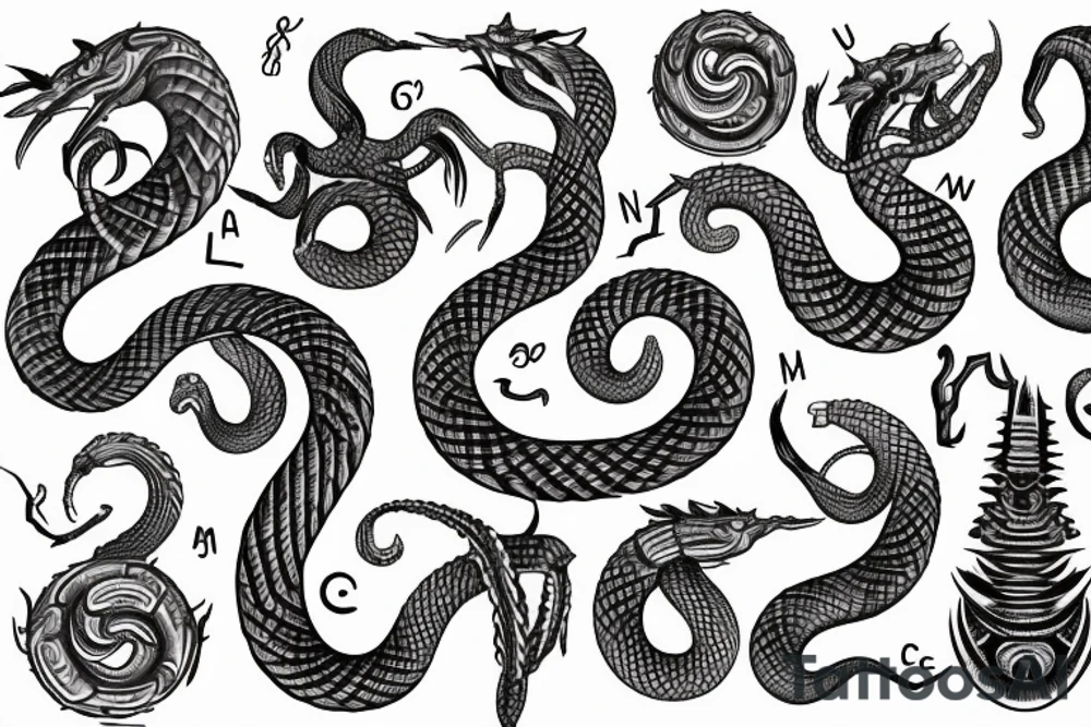 Sea serpent snake lindwyrm archaic carving sleeve
Rune stone carving viking tattoo idea