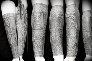 Urnes style viking arm sleeve tattoo idea