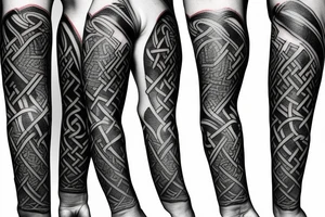 Urnes style viking arm sleeve tattoo idea