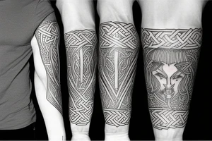 Urnes style viking arm sleeve tattoo idea