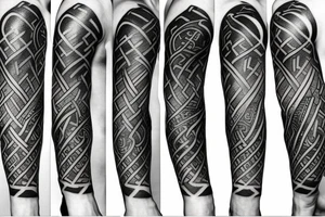 Urnes style viking arm sleeve tattoo idea