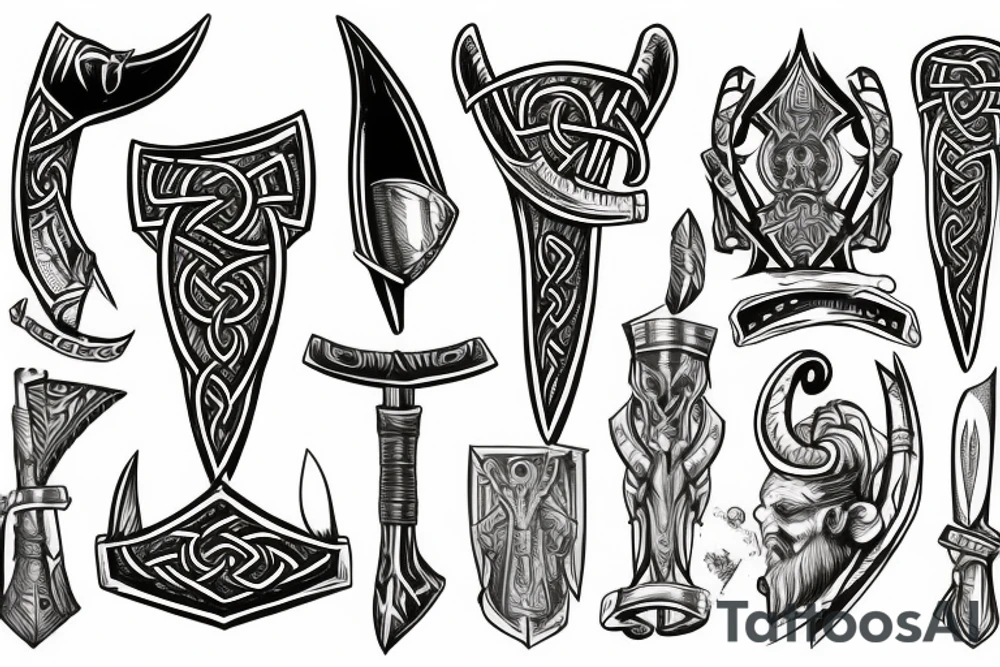 viking axe head tattoo idea