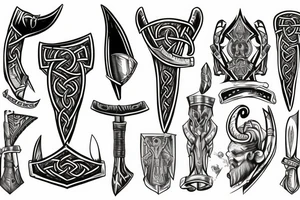 viking axe head tattoo idea