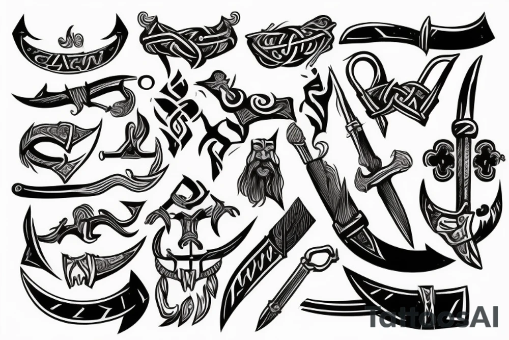 viking axe head tattoo idea