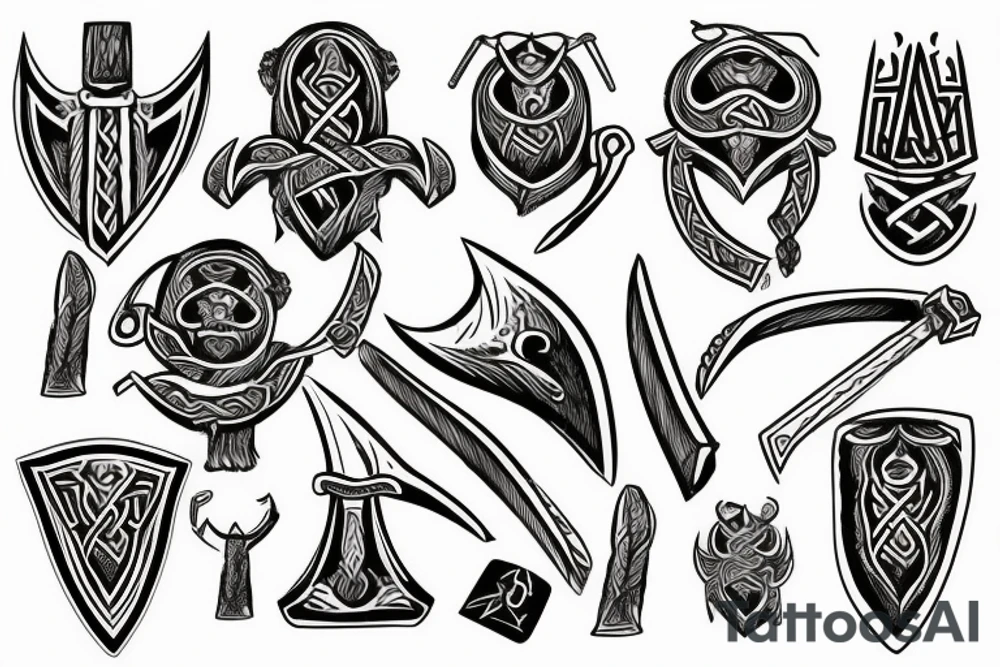 viking axe head tattoo idea