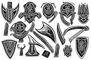 viking axe head tattoo idea