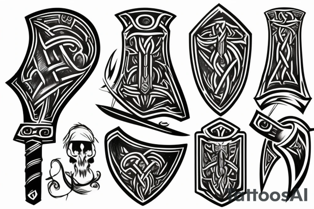 viking axe head tattoo idea