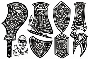 viking axe head tattoo idea