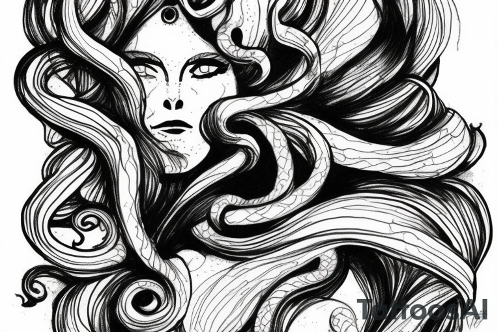 Medusa dans les nuages. tattoo idea