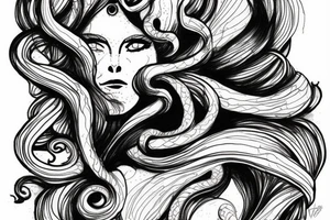 Medusa dans les nuages. tattoo idea