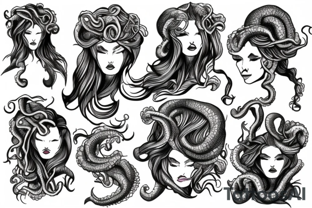 Medusa dans les nuages. tattoo idea